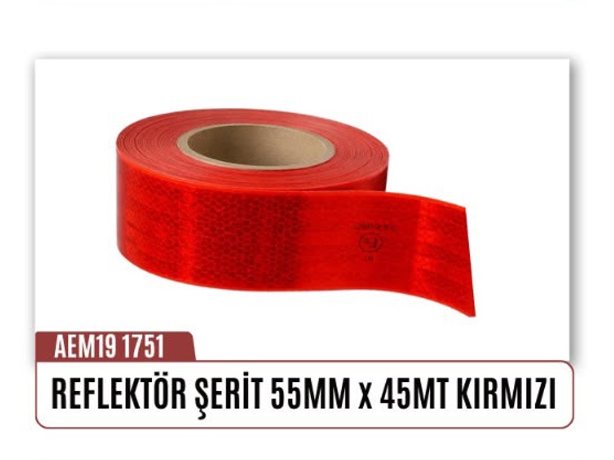 REFLEKTÖR ŞERİT 55MMx45MT KIRMIZI